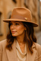Stylish Camel Wide Brim Elegant Panama Trilby Cap - Quality and Stylish Accessory Spk1145 - 3