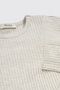 Girl's Beige-Melange T-Shirt with Ruffle Detail on the Sleeves - 3