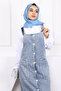 Blue Embroidered Pocket Denim Solopet - 3