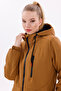 Women's Tan Fur Water and Windproof Hooded Winter Coat & Parka - 4