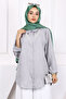 Gray Pearl Pendant Linen Shirt - 3