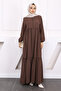 Dark Mink Sleeve Elastic Frilly Ferace