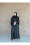 Zara Satin Hijab Dress-black - 6