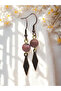 Tiger Eye & Rhodonite Natural Stone 2-Piece Earring Set with Dangle - Ornate - 5 cm - Baklava Apparatus - 7