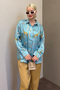Mad Girls Leopard Turquoise Satin Shirt Mg187 - 2