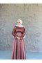 Zara Satin Hijab Dress-Brown 38 - 3