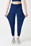 Women's Navy Blue High Waist Jogger Sweatpants - 4