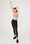 Beige Lightly Supported Covered Sports Bra with Back Detail - 3