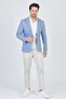Feniks Men's Blue Half Lining Bag Pocket Cotton Blended Lycra Slimfit Sports Blazer Jacket - 7