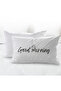 Original Good Morning 2-Piece Pillow Case 50X70 cm |   For Sleeping Pillow |   White |   100% Cotton - Covered - 8