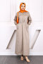 Mink Waist Elastic Pocket Gabardine Dress