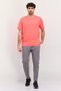 Men Sportswear Fit Short Sleeves Running T-Shirt, Coral - 4