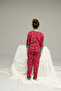 Burgundy Christmas Pattern Cotton Crew Neck Knitted Pajamas Suit25241131 - 5