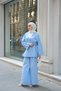 Women's Waist Tie Detail Double Suit Blue - 3