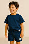 Boys Cotton Interlock Tee & Shorts Set – Navy - 5