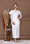 Pearl Detailed Pencil Long Dress - White