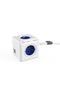 Prelungitor cubic, Powercube de la Allocacoc, 2xUSB, 4 prize, 1.5m, alb/albastru
