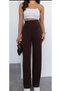 Venice/////////Double Fabric Women's Palazzo Pants with Side Pockets - 2
