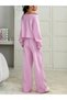 Women's Plain Off Shoulder Crop Sweatshirt Sweatpants Double Set - 3