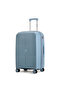 Medium Trolley Bag - Expandable PP Hard Shell Luggage - 360 Spinner Wheels - Grey Blue