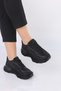 Women's Sports Shoes Stoned Leopard Patterned Orthopedic Sole Black Color - 3