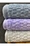 Grid 3-Piece Bath Towel Set – 100X150 cm 100% Cotton, Soft Textured, Knitted Pattern. - 2