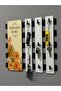 Wooden Flower Patterned "Welcome Home" Written Door Entry Key Ring Hanger Keychain Holder 9 Hooks - 5