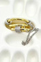 316L Steel Gold Color 3-Chain ​​Combination Stone Detail Design Ring - 5