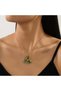 Modern Flower Model Necklace – Emerald Green |   Gold Color Tarnish Free Jewelry