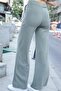 Women's Silky Modal Stretchy Fabric High Waist Front Seam Side Pockets Wide Leg Palazzo Pants-Khaki - 4