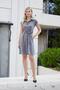 Women's Silky Modal Fabric Collar Off-Shoulder Knee-Length Belted Button Dress-Anthracite