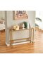 FFD Modern Glass Console Table: Sleek Design, Tempered Glass Top, Metal Frame Entryway Table - 5