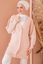 Women's Hijab Long Knitwear Cardigan Powder 1048 - 2