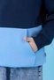 Unisex Hooded Kangaroo Pocket Color Block Hooded Winter Sweatshirt - Navy Blue/Baby Blue - 3