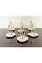 18 Pieces Porcelain Plate Tea Set - 6 Cup - 6 Plate - 6 Japanese Rose Spoon Odin Cup Gold Detail - 2