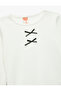 Long Sleeve Crew Neck Ribbon Detailed Cotton T-Shirt - 3