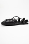 Daria Black Genuine Leather Trock Ankle Lace-Up Women's Sandals - 4
