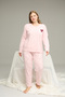 Pink Pattern Curve Plus Size Battal Size Cotton Pajamas Suit25240763 - 2