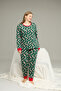 Green Pattern Curve Large Size Battal Size Cotton Pajamas Suit25240764 - 2
