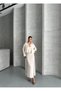 U-Neck Adjustable Rope Strap Flowy Maxi Length Dress Mid-Length Shirt Dress Shirt Double Modal Suit - 3