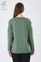 Women's Middle Age and Above Viscose Flower Pattern Stone Embroidered Lycra Green Mother Combed Cotton Blouse - 5