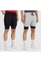 Set of 2 Men's Quick Dry Zippered Training Field Fitness Sports Shorts with Short Leggings