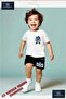 Kids Unisex “Sonic in Circle Left Top Logo“ Custom Printed Crew Neck T-Shirt - Shorts Set - 2