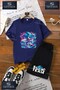Children's Unisex “Sonic Simsek in the Sonic“ Special Printed Crew Neck T-Shirt - Shorts Set