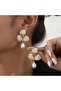 Pearl Dangle White Flower Earrings |   Non-Tarnish Gold Plated & Antiallergic - 2