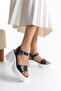Black White High Side Buckle Single Strap Skin Summer Women's Wedge Sole Sandals Shoes - 4