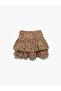 Layered Leopard Patterned Skirt with Elastic Waist - 2