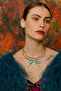 Bohemian Necklace with Colorful Beaded Bow Detail – Handmade with Adjustable Chain - 3
