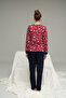Burgundy Snow Pattern Knitted Cotton Pajamas Suit25240240 - 3