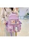 Lilac Kawaii Japanese Style Teddy Bear School Backpack Lilac - Badge Not Included